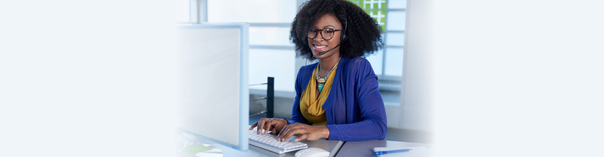 woman on the desk