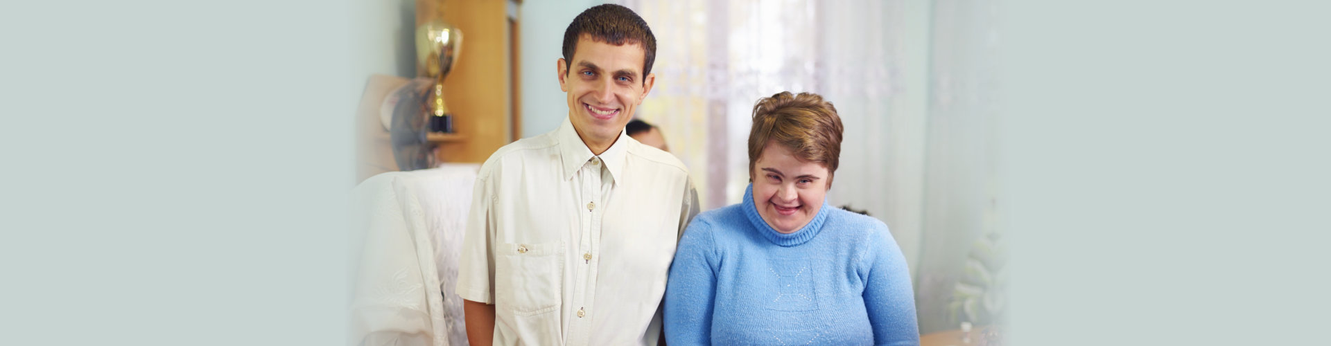 man and woman with developmental disability