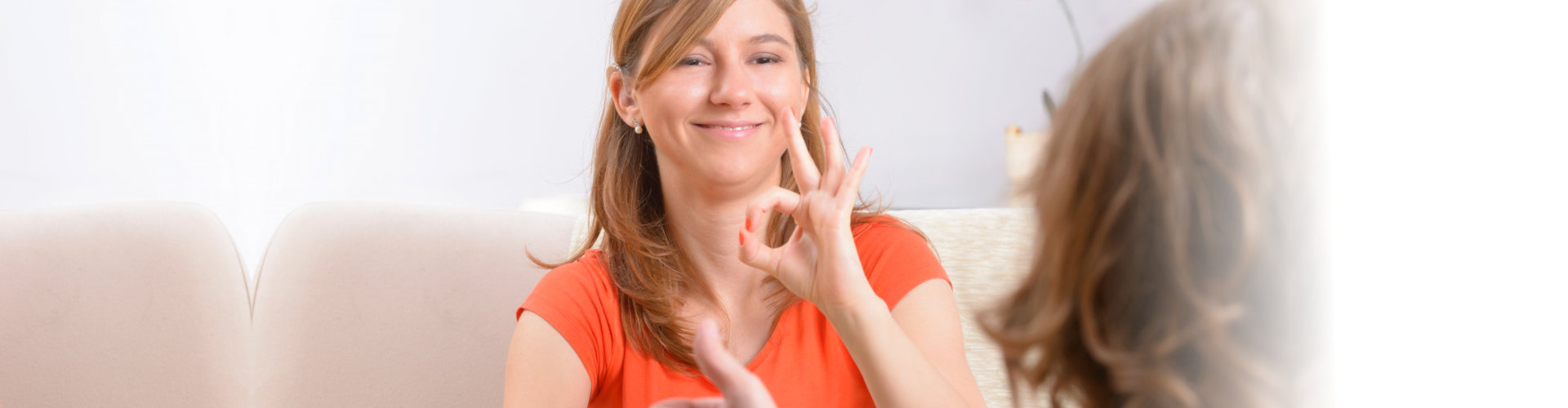 woman doing sign language